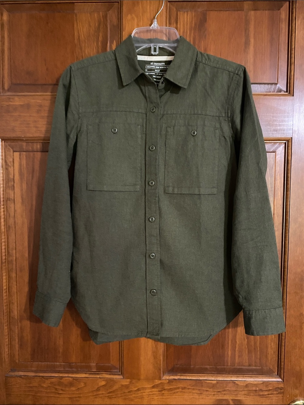 REI Olive Green Button-Down Shirt
